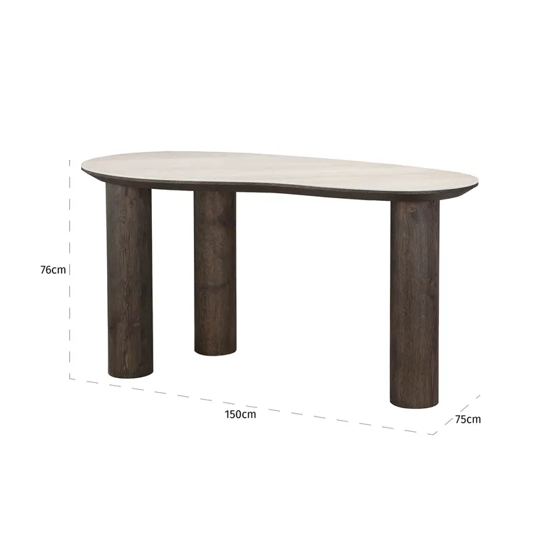 Schreibtisch Ritz, Braun von Richmond Interiors, Maßzeichnung 7