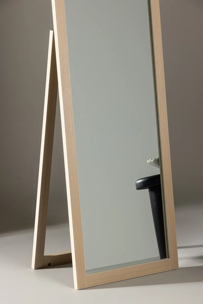 Sebring Ganzkörperspiegel, rechteckig gerahmt in 39 × 170 × 55 cm, Whitewash, im Wohnraum, Ansicht 2