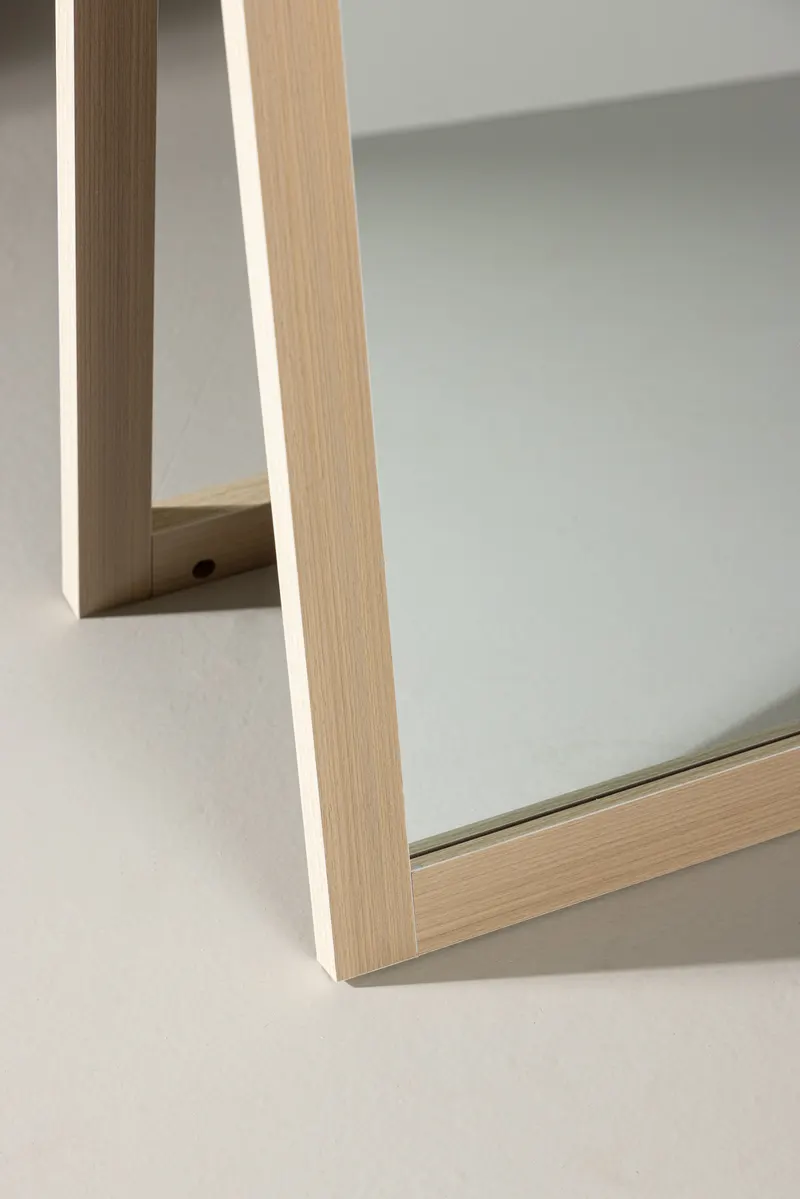 Sebring Ganzkörperspiegel, rechteckig gerahmt in 39 × 170 × 55 cm, Whitewash, im Wohnraum, Ansicht 3