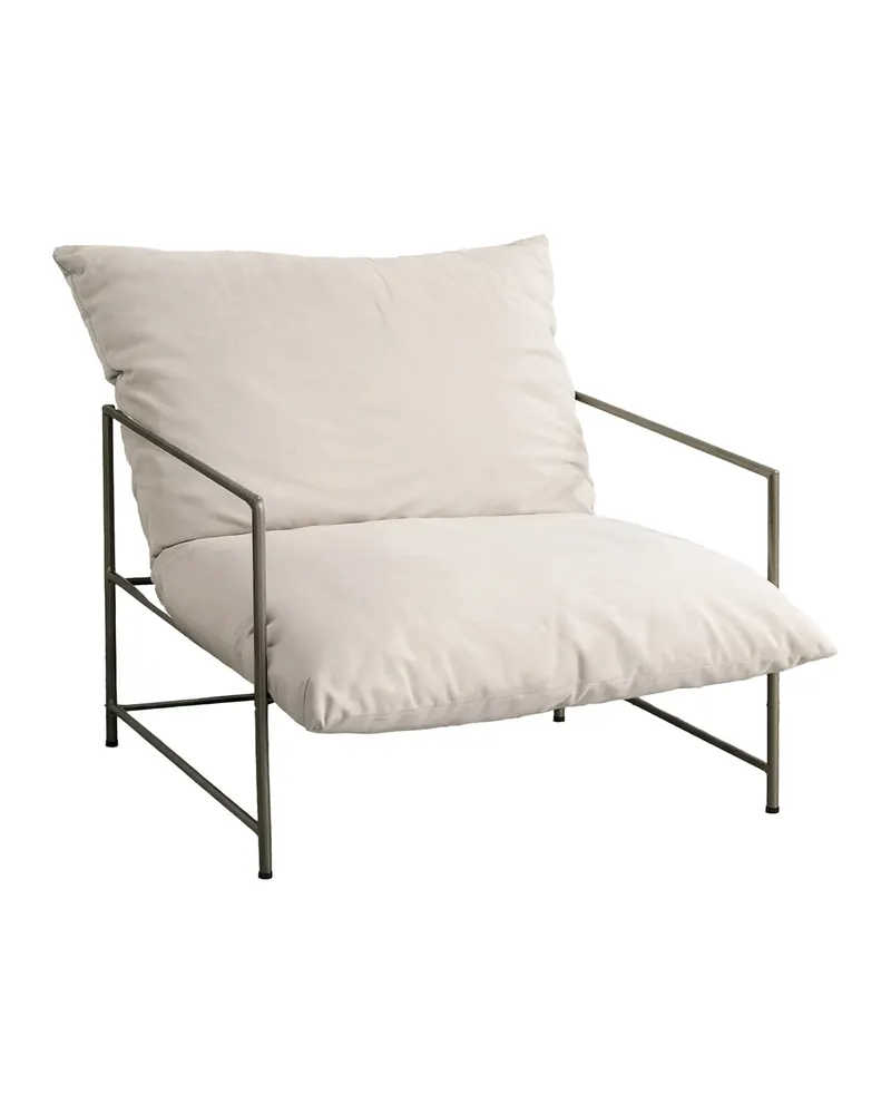 Sedalia Sessel mit schmalem Stahlrahmen und losen Polstern, Beige, Gestell Bronze