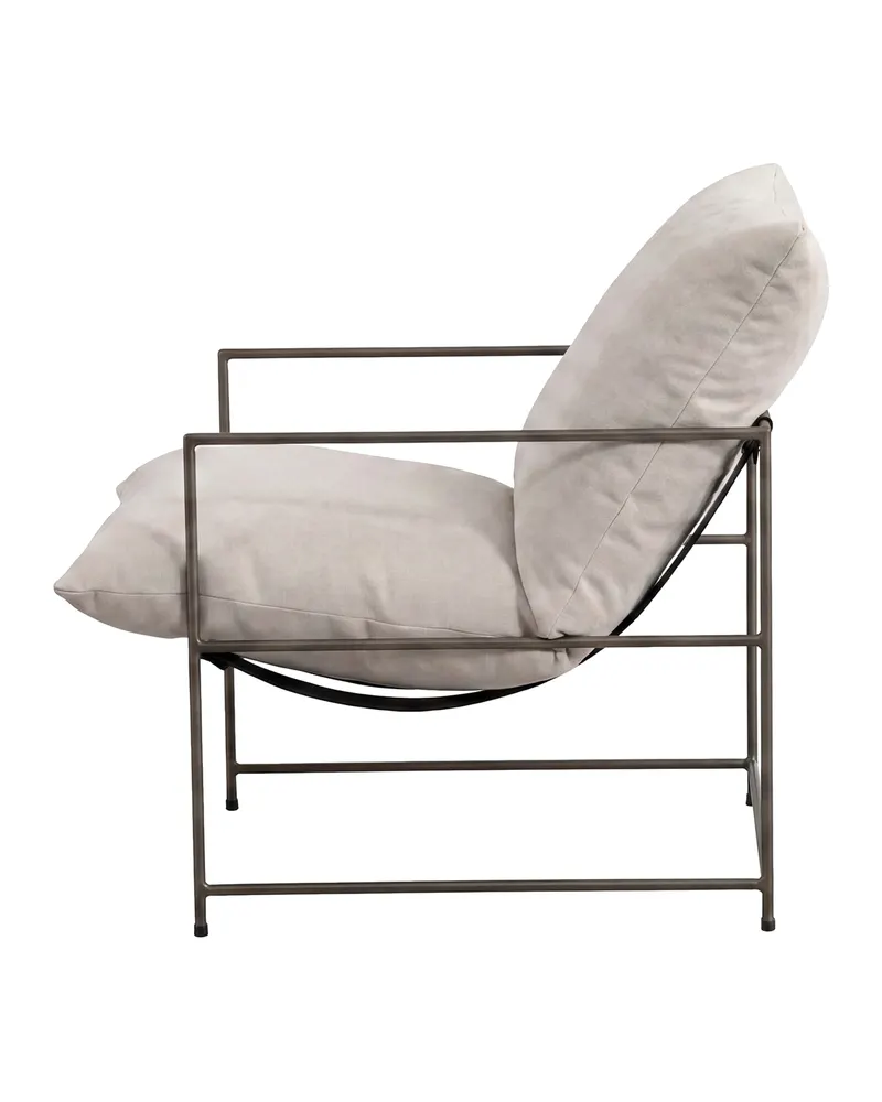 Sedalia Sessel mit Stahlrahmen in Beige, Gestell Bronze, Polyester-Samt, Ansicht 2