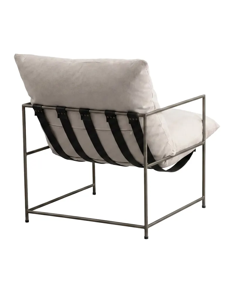 Sedalia Sessel mit Stahlrahmen in Beige, Gestell Bronze, Polyester-Samt, Ansicht 3