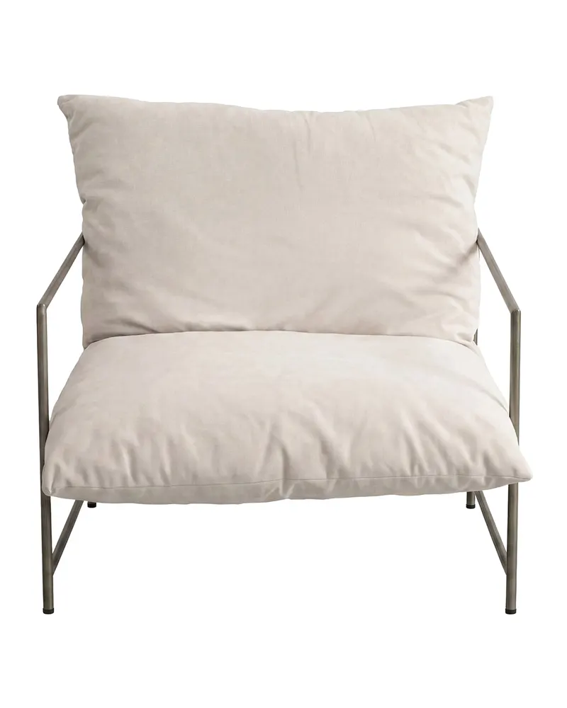 Sedalia Sessel mit Stahlrahmen in Beige, Gestell Bronze, Polyester-Samt, Ansicht 4