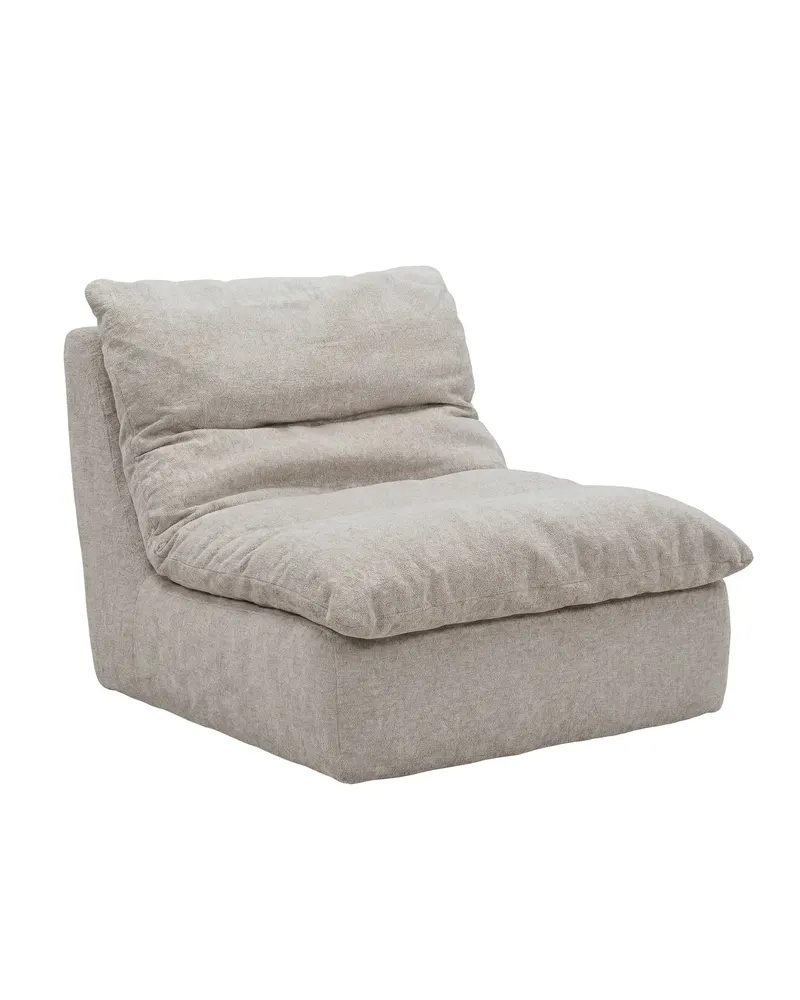 Selar Loungesessel ohne Armlehnen aus Schaumstoff, 78 cm breit, Braun