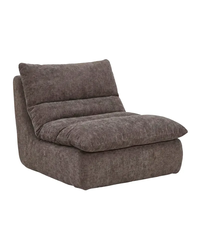 Selar Loungesessel ohne Armlehnen in Braun, Polyester-Samt, Ansicht 1