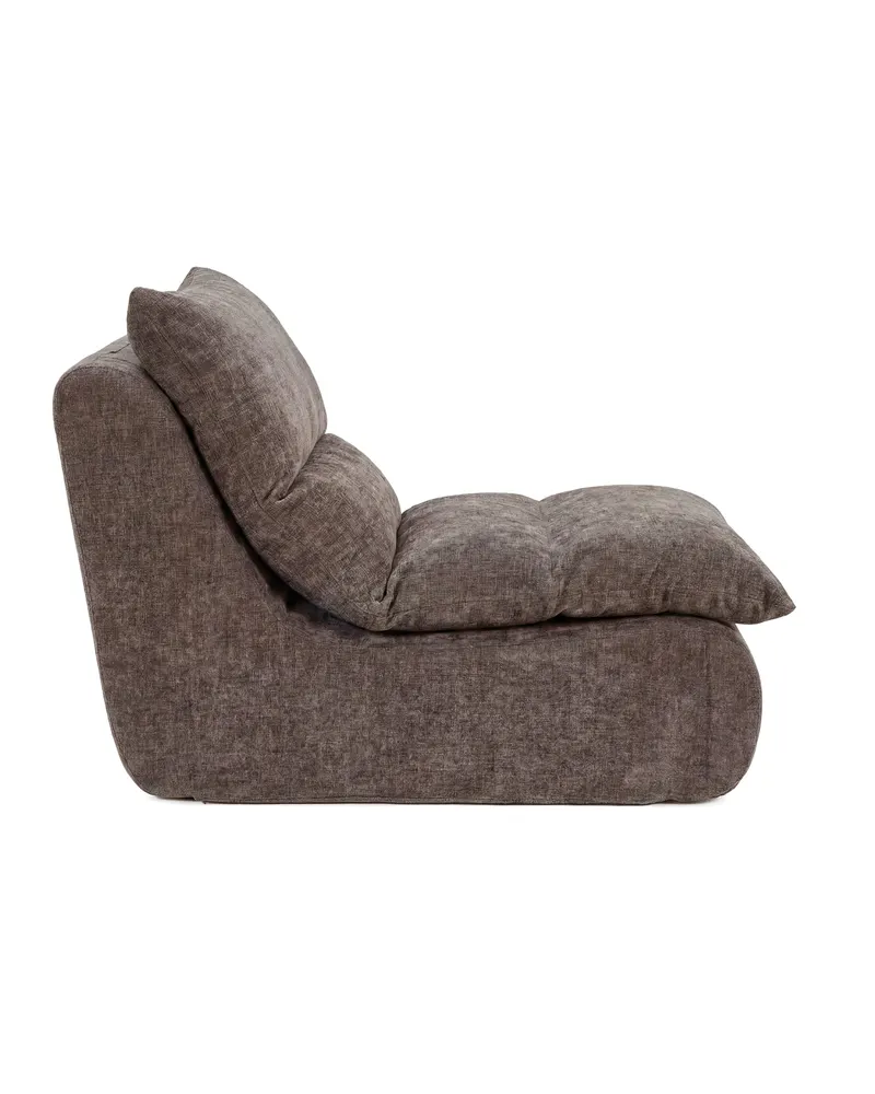 Selar Loungesessel ohne Armlehnen in Braun, Polyester-Samt, Ansicht 2