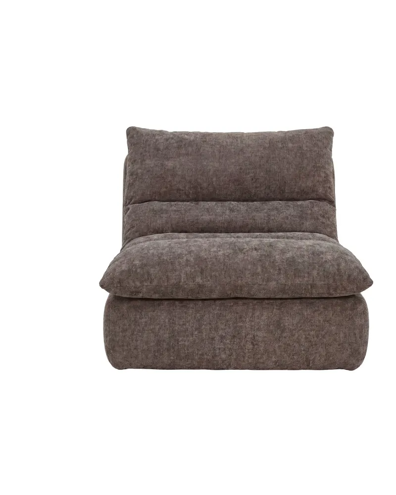 Selar Loungesessel ohne Armlehnen in Braun, Polyester-Samt, Ansicht 4