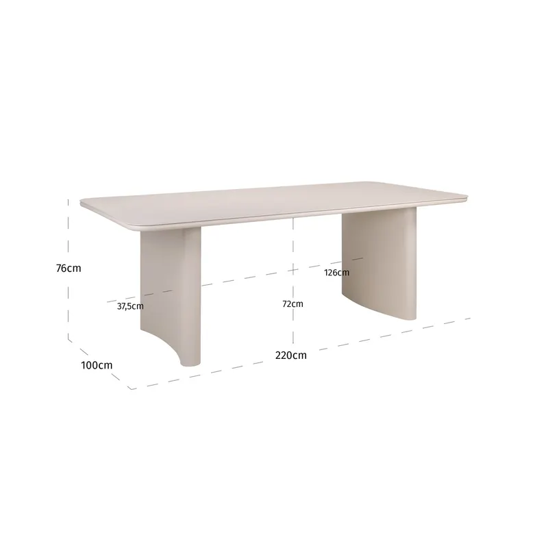Senza Gartentisch Hellbeige von Richmond Interiors, Maßzeichnung 11
