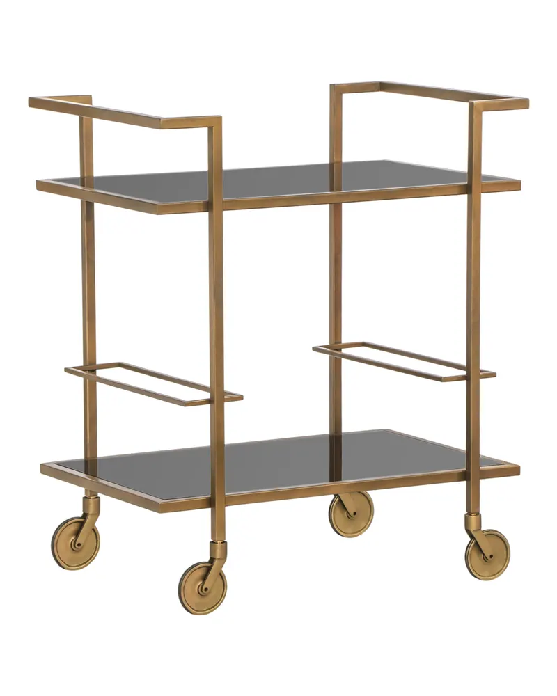 Servierwagen Xo, Goldfarben, gebürstet von Richmond Interiors, Produktansicht 2