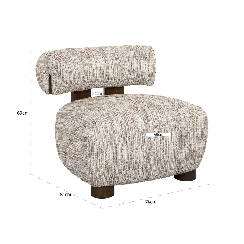 Sessel Arabella, Greige coco von Richmond Interiors, Maßzeichnung 19