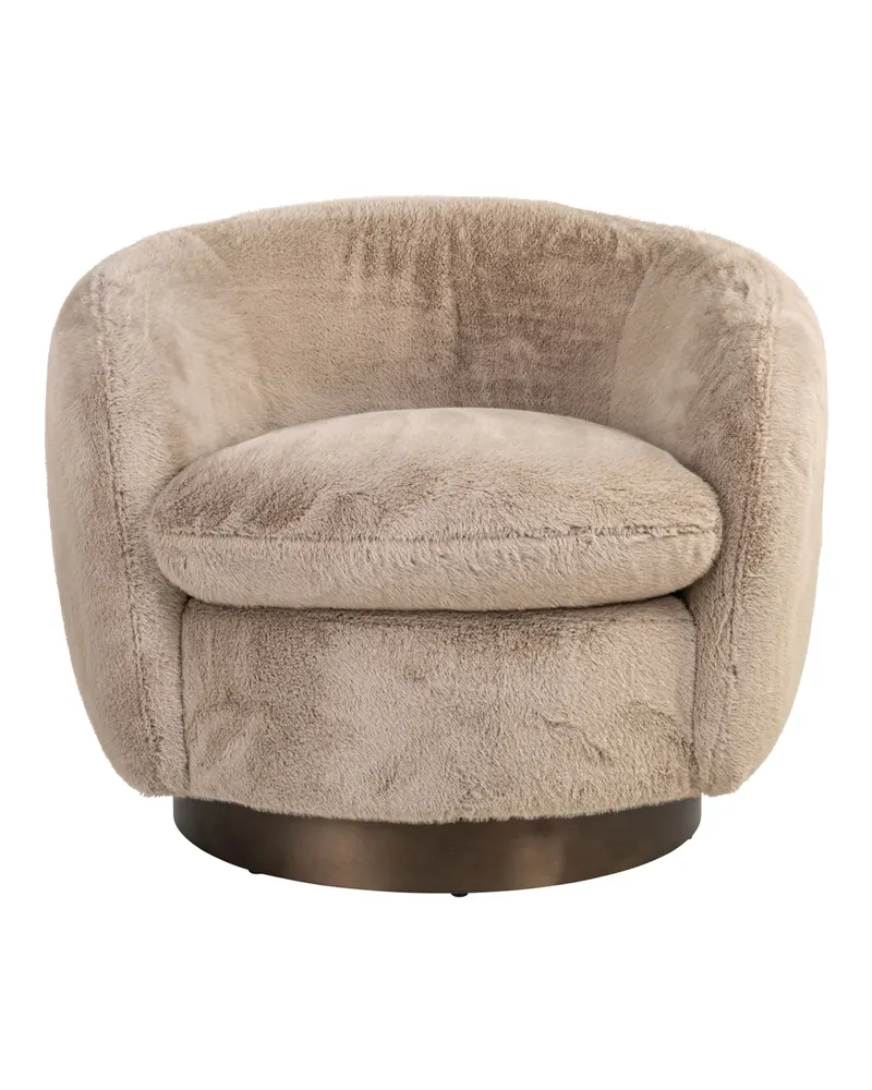 Sessel Colmar, Khaki fluffy, drehbar von Richmond Interiors