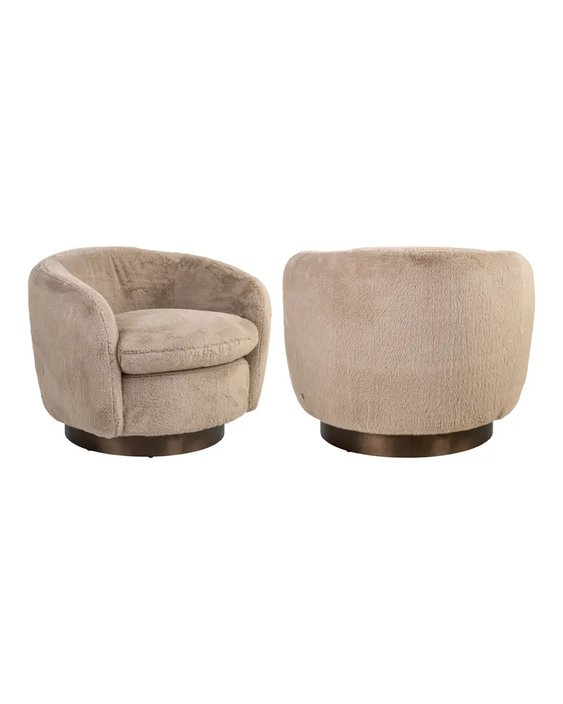 Sessel Colmar, Khaki fluffy, drehbar von Richmond Interiors, Produktansicht 2