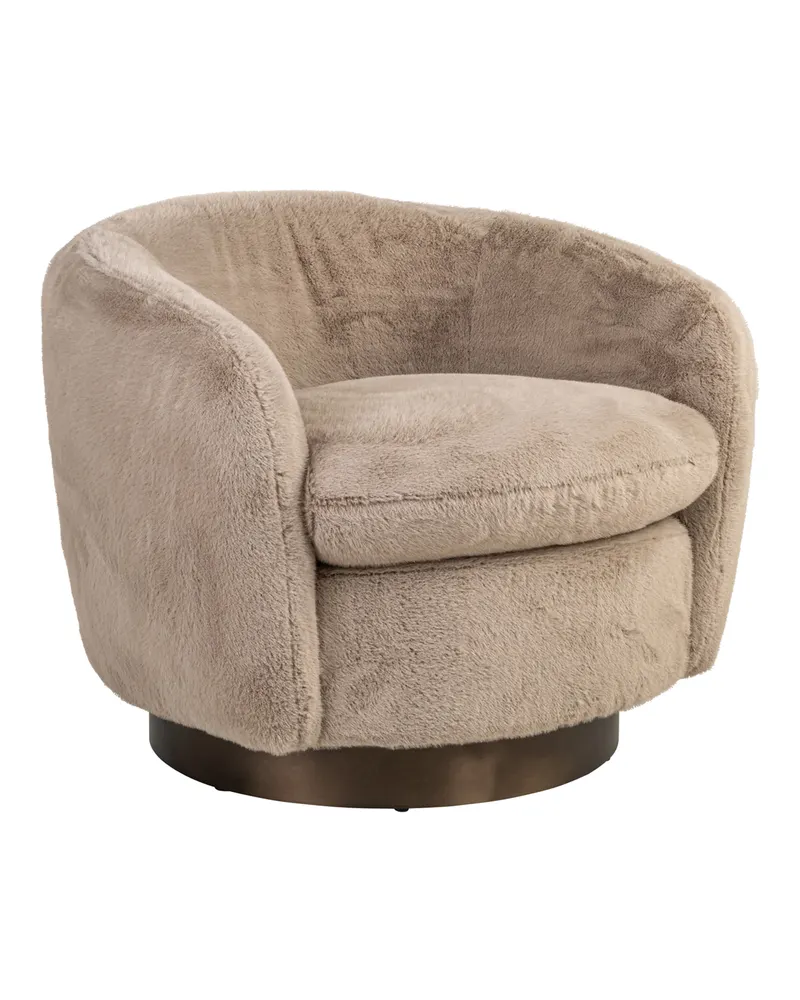 Sessel Colmar, Khaki fluffy, drehbar von Richmond Interiors, Produktansicht 3