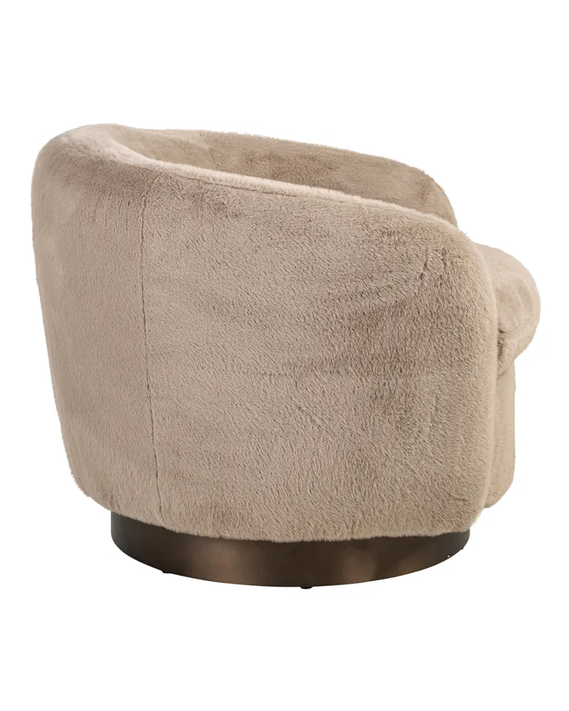 Sessel Colmar, Khaki fluffy, drehbar von Richmond Interiors, Produktansicht 4