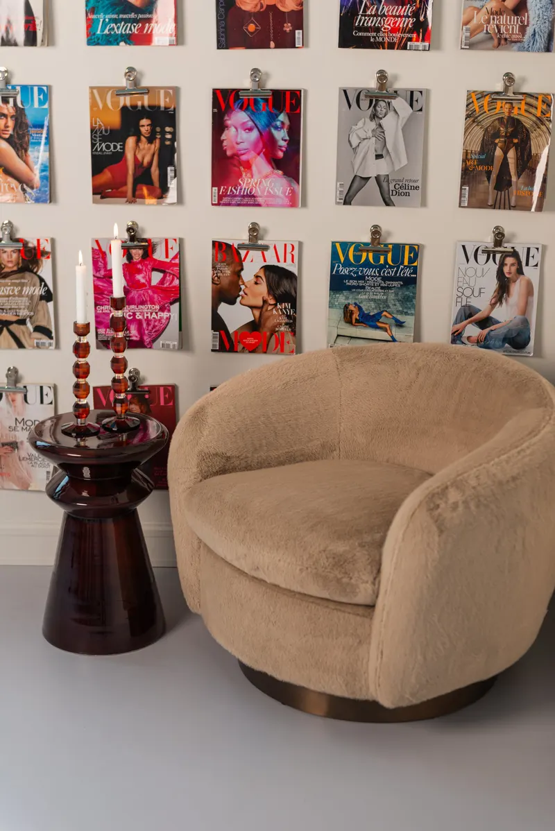 Sessel Colmar, Khaki fluffy, drehbar von Richmond Interiors, Wohnbeispiel 9, im Wohnraum