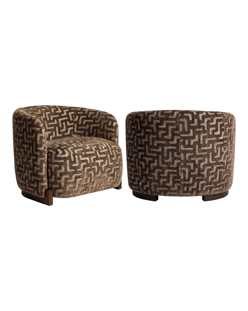 Sessel Hannah, Brown labyrinth, feuerhemmend von Richmond Interiors, Produktansicht 2