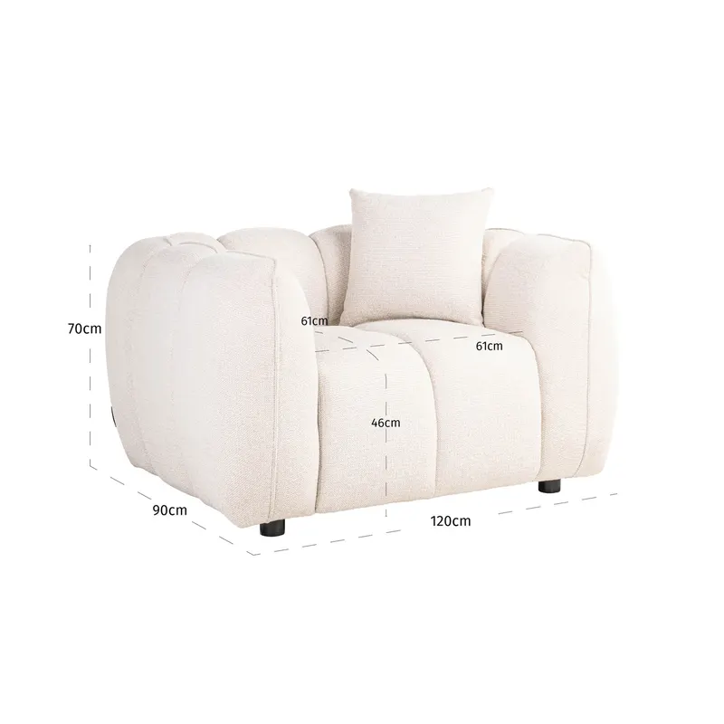 Sessel Jezebel, Cream fancy von Richmond Interiors, Maßzeichnung 13