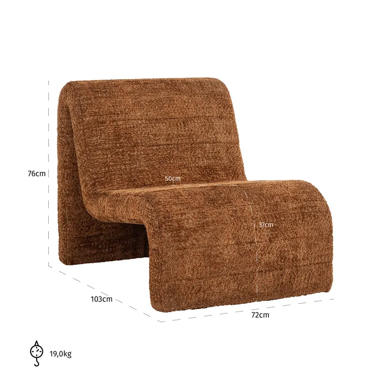 Sessel Kelly, Lovely cinnamon von Richmond Interiors, Maßzeichnung 8