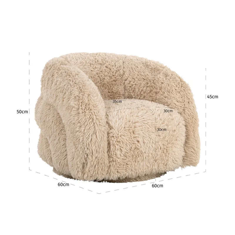 Sessel Lenny, Yakety sand, drehbar von Richmond Interiors, Maßzeichnung 11