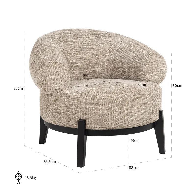 Sessel Montana, Desert Renegade von Richmond Interiors, Maßzeichnung 11