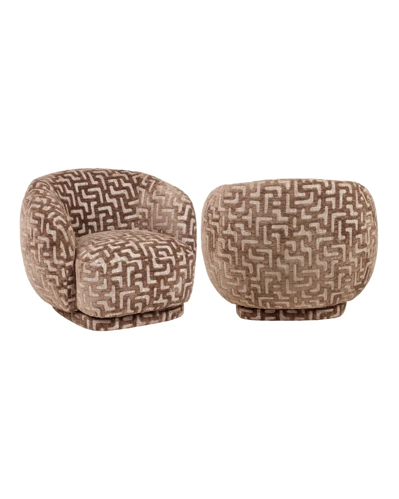 Sessel Negreslo, Brown labyrinth, drehbar von Richmond Interiors, Produktansicht 2