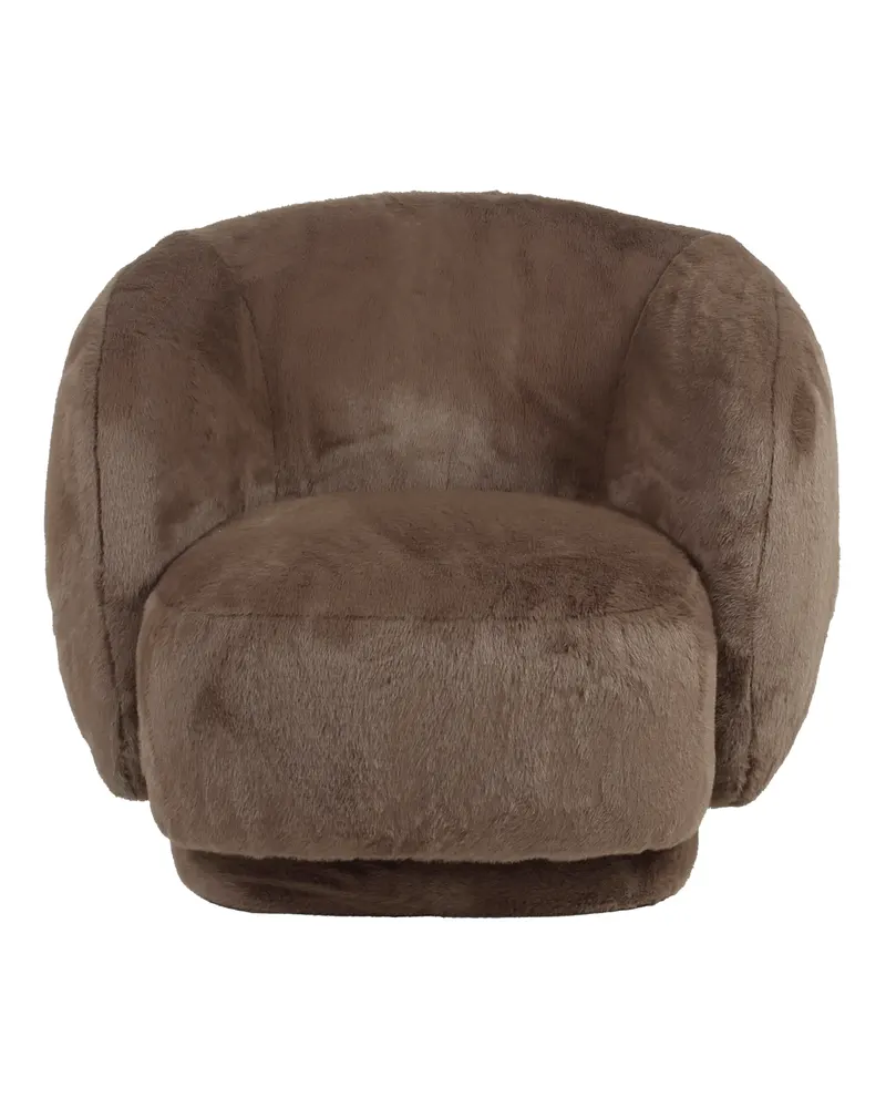 Sessel Negreslo, drehbar mit kompakten Maßen, Brown Fluffy