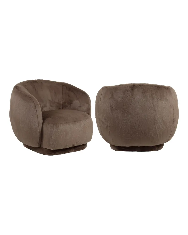 Sessel Negreslo, Brown fluffy, drehbar von Richmond Interiors, Produktansicht 2