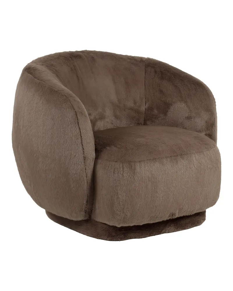 Sessel Negreslo, Brown fluffy, drehbar von Richmond Interiors, Produktansicht 3