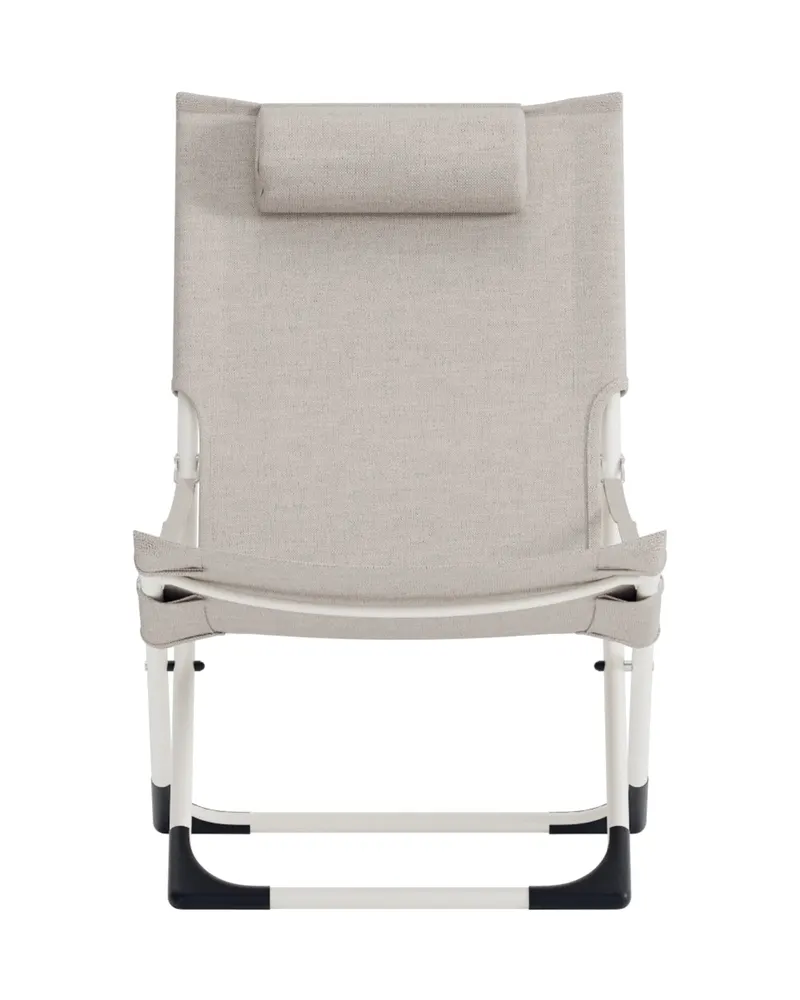 Seville klappbarer Liegestuhl mit Kopfkissen in Beige, Polyester, PVC, Ansicht 2