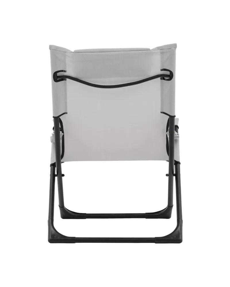 Seville klappbarer Liegestuhl mit Kopfkissen in Grau, Gestell Schwarz, PVC, Ansicht 7