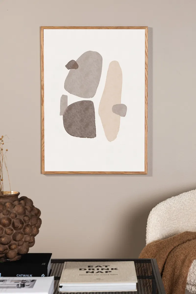 Shapes Poster mit weichen, gestapelten Formen in 30 × 21 cm, im Wohnraum, Ansicht 1