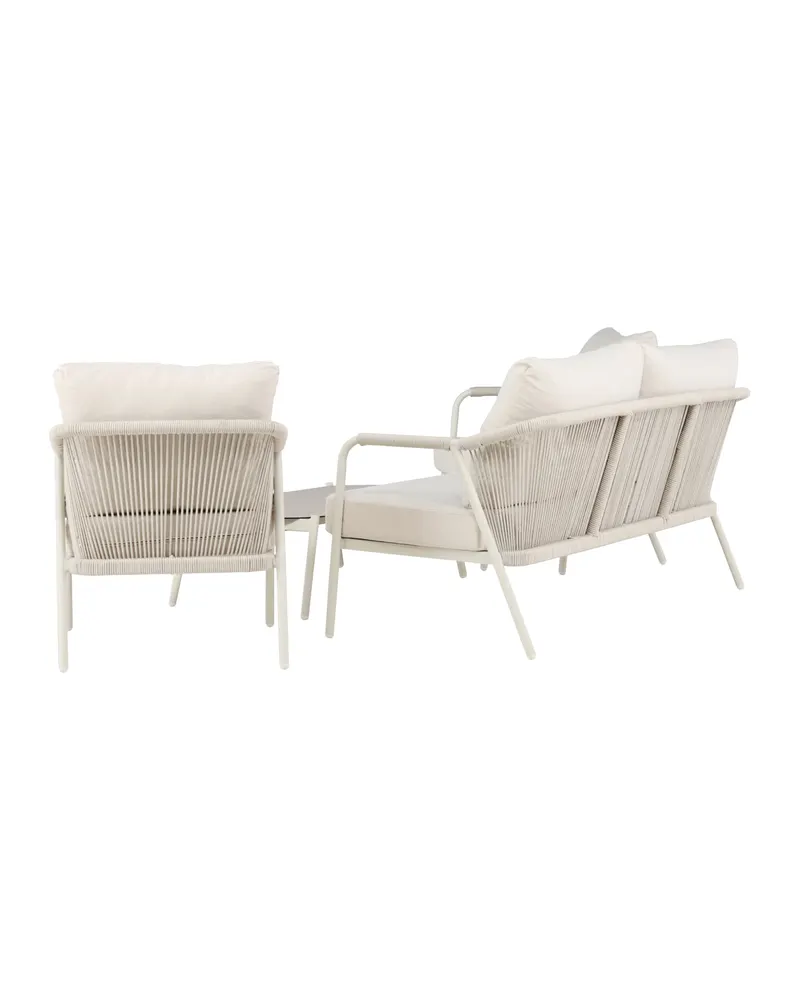 Sicily Gartenlounge mit Sofa, zwei Sesseln und Glastisch, Ansicht 8