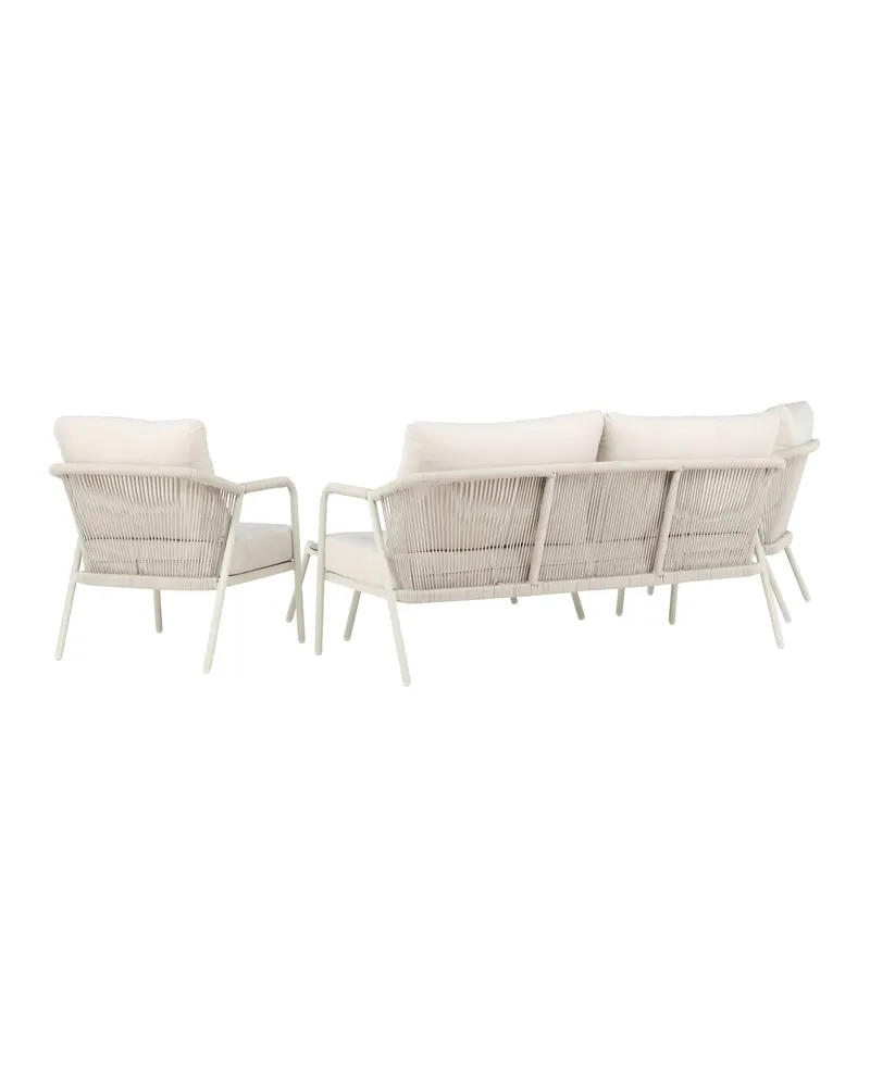Sicily Gartenlounge mit Sofa, zwei Sesseln und Glastisch, Ansicht 9