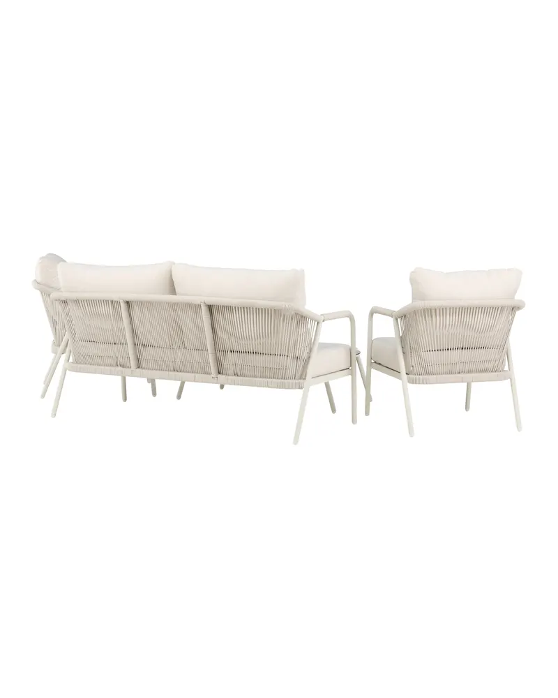 Sicily Gartenlounge mit Sofa, zwei Sesseln und Glastisch, Ansicht 10