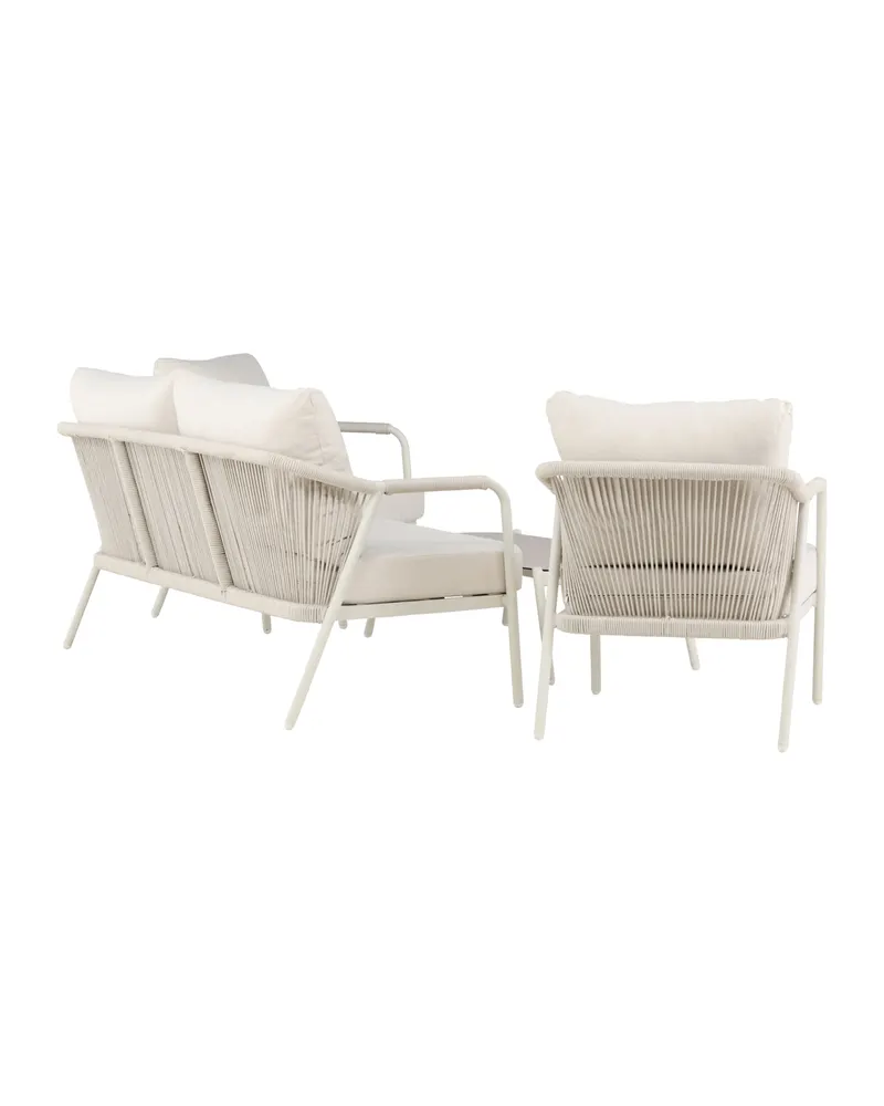 Sicily Gartenlounge mit Sofa, zwei Sesseln und Glastisch, Ansicht 11