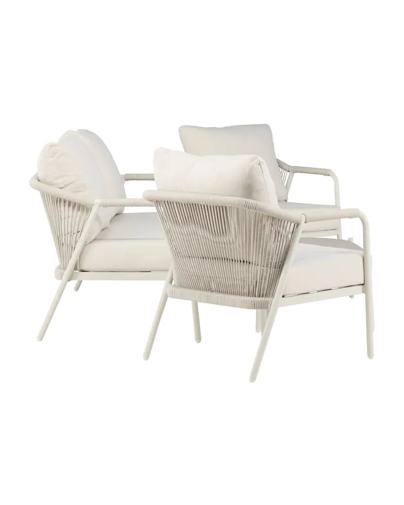 Sicily Gartenlounge mit Sofa, zwei Sesseln und Glastisch, Ansicht 5