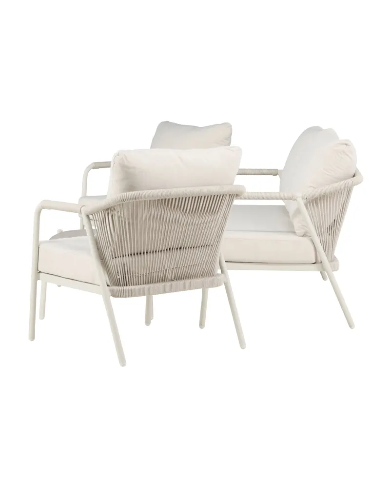 Sicily Gartenlounge mit Sofa, zwei Sesseln und Glastisch, Ansicht 7