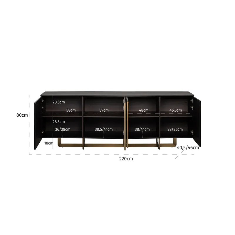 Sideboard Alexander Jones, Charcoal von Richmond Interiors, Maßzeichnung 9