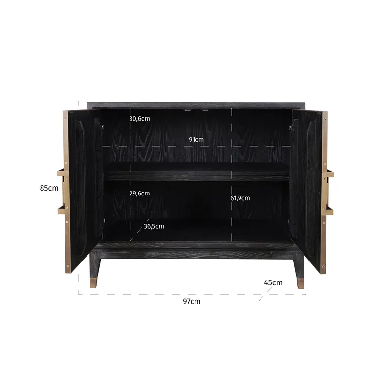Sideboard Bloomville, Brass Shagreen, 2 Türen von Richmond Interiors, Maßzeichnung 9