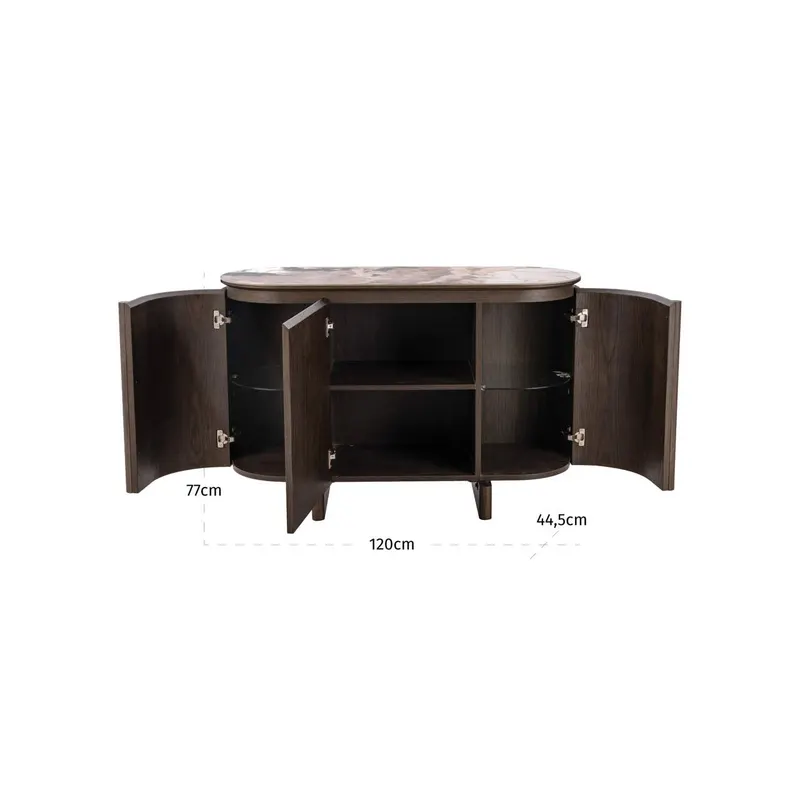 Sideboard Langford, Braun, 3 Türen von Richmond Interiors, Maßzeichnung 7