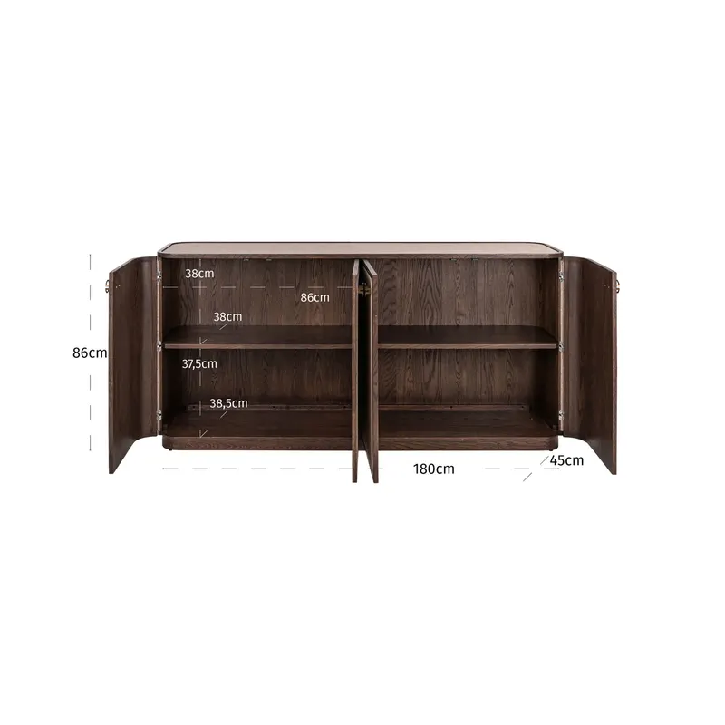 Sideboard Willox, Beige, 4 Türen von Richmond Interiors, Maßzeichnung 17