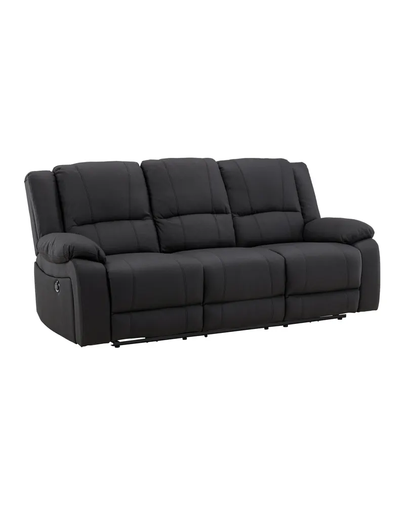 Singapore 3-Sitzer-Sofa mit Liegefunktion und Metallbeinen, Schwarz