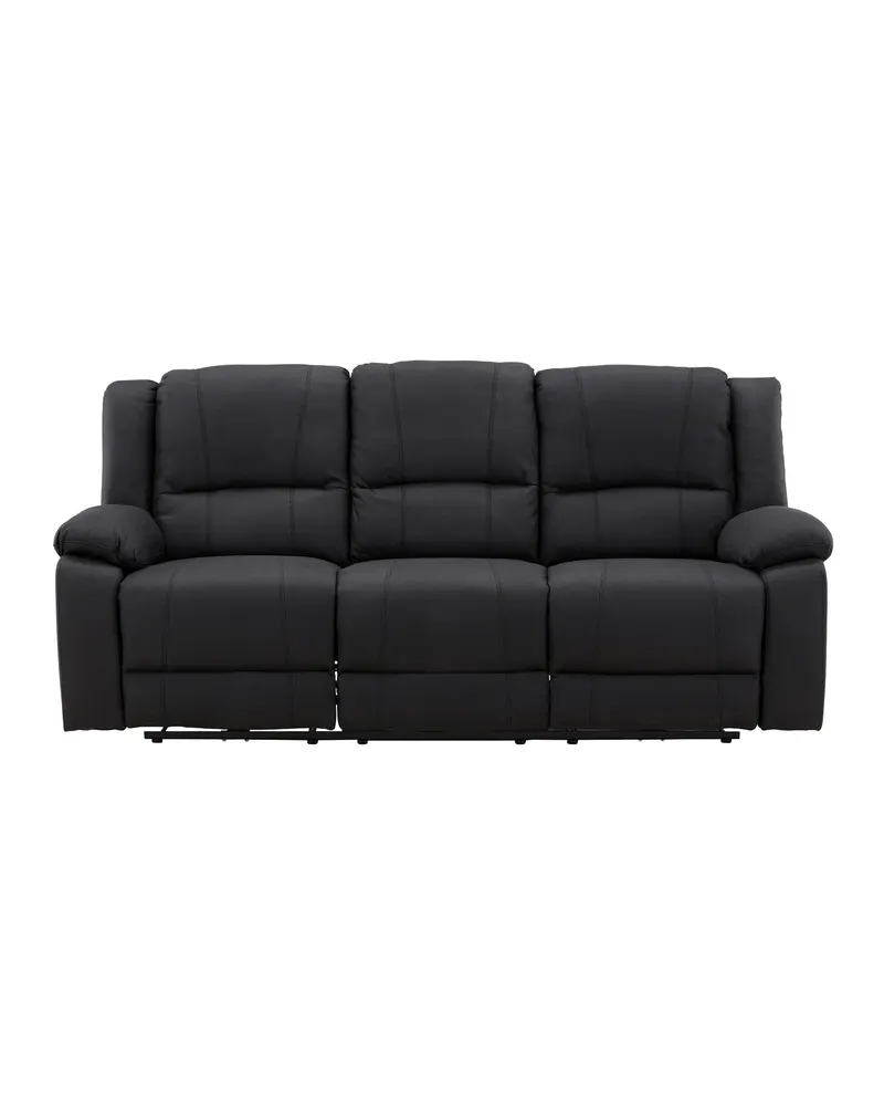 Singapore Sofa mit Liegefunktion und gepolsterten Armlehnen, Schwarz