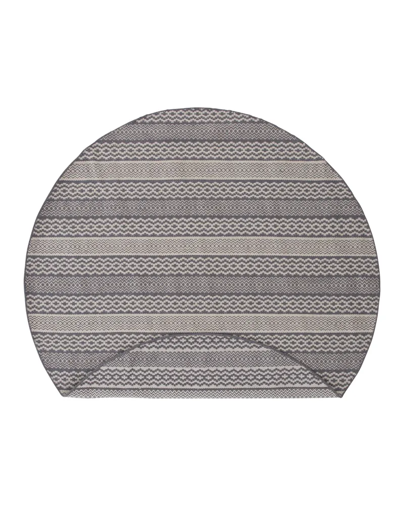 Sishu runder Wollteppich mit Streifen, Ansicht 2