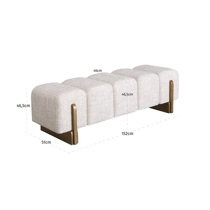 Sitzbank Caleo, Cream Tweed von Richmond Interiors, Maßzeichnung 7