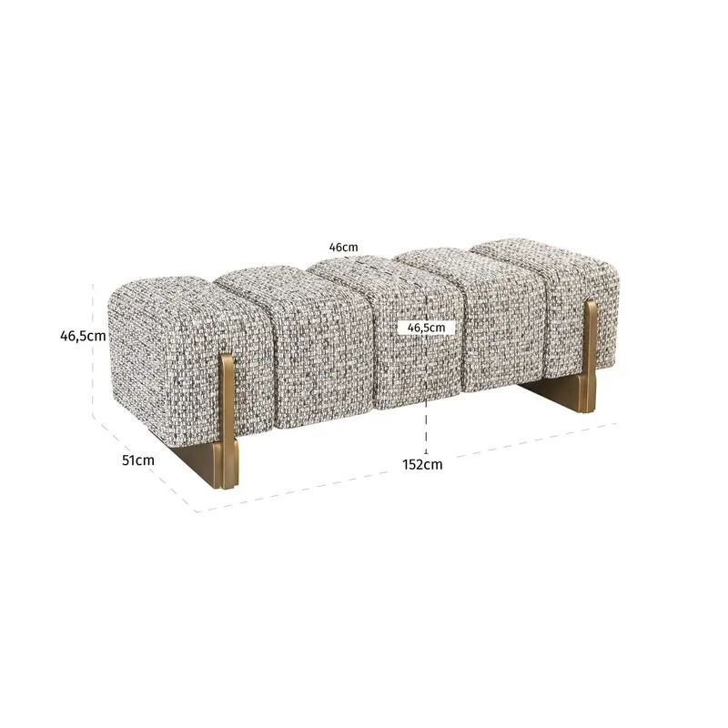 Sitzbank Caleo, Cobblestone von Richmond Interiors, Maßzeichnung 7