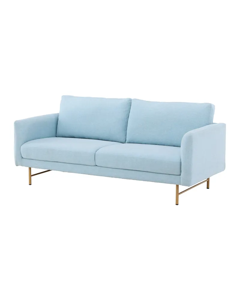 Sky 3-Sitzer-Sofa mit Metallbeinen in Blau, Gestell Whitewash, Ansicht 6