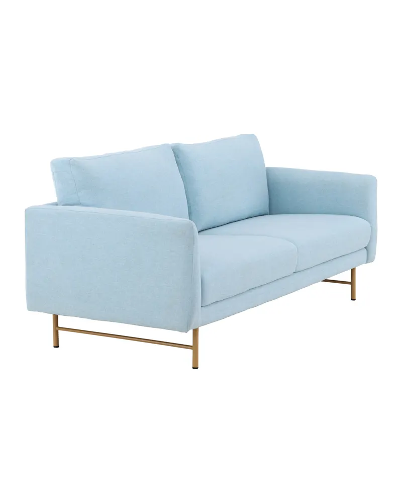 Sky 3-Sitzer-Sofa mit Metallbeinen in Blau, Gestell Whitewash, Ansicht 3