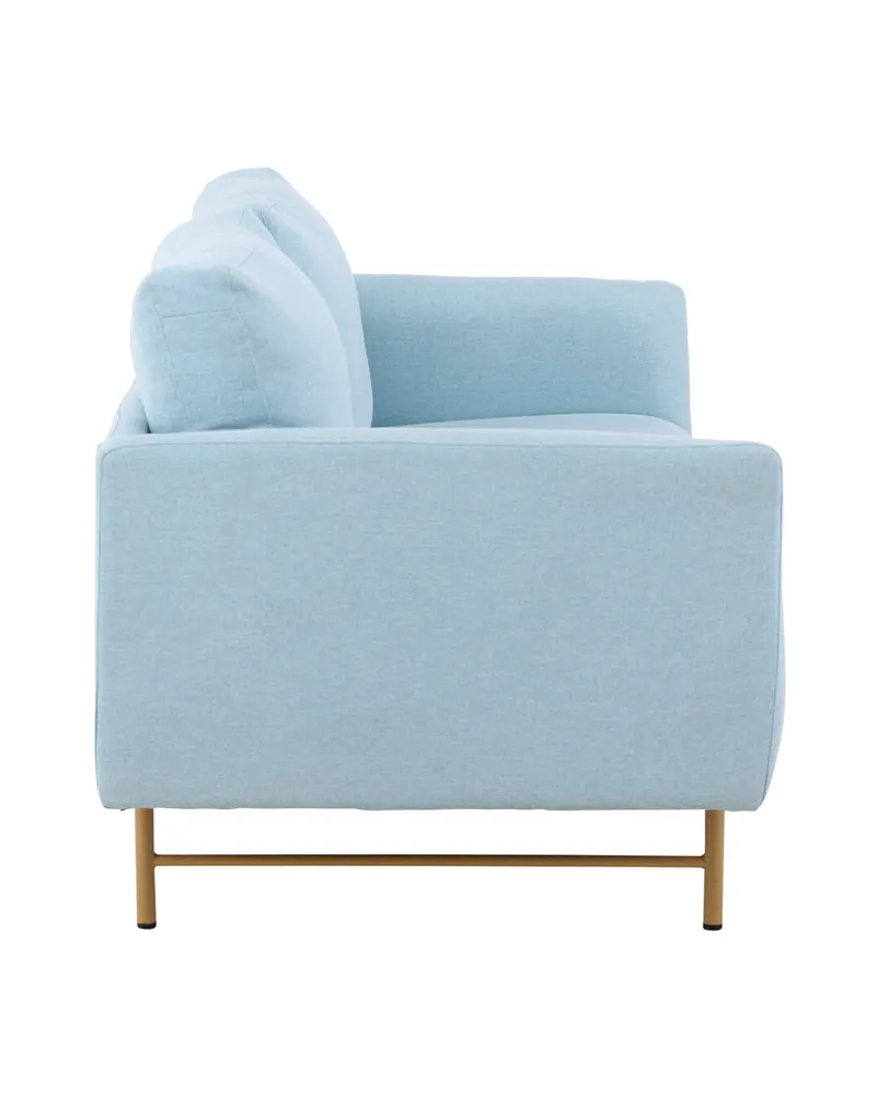 Sky 3-Sitzer-Sofa mit Metallbeinen in Blau, Gestell Whitewash, Ansicht 4