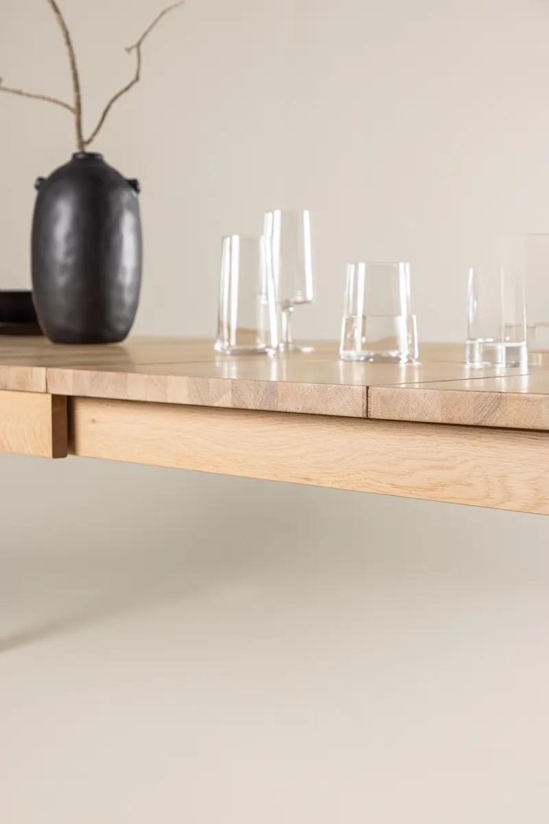 Slider Esstisch aus Eiche, ausziehbar in Whitewash, im Wohnraum, Ansicht 5